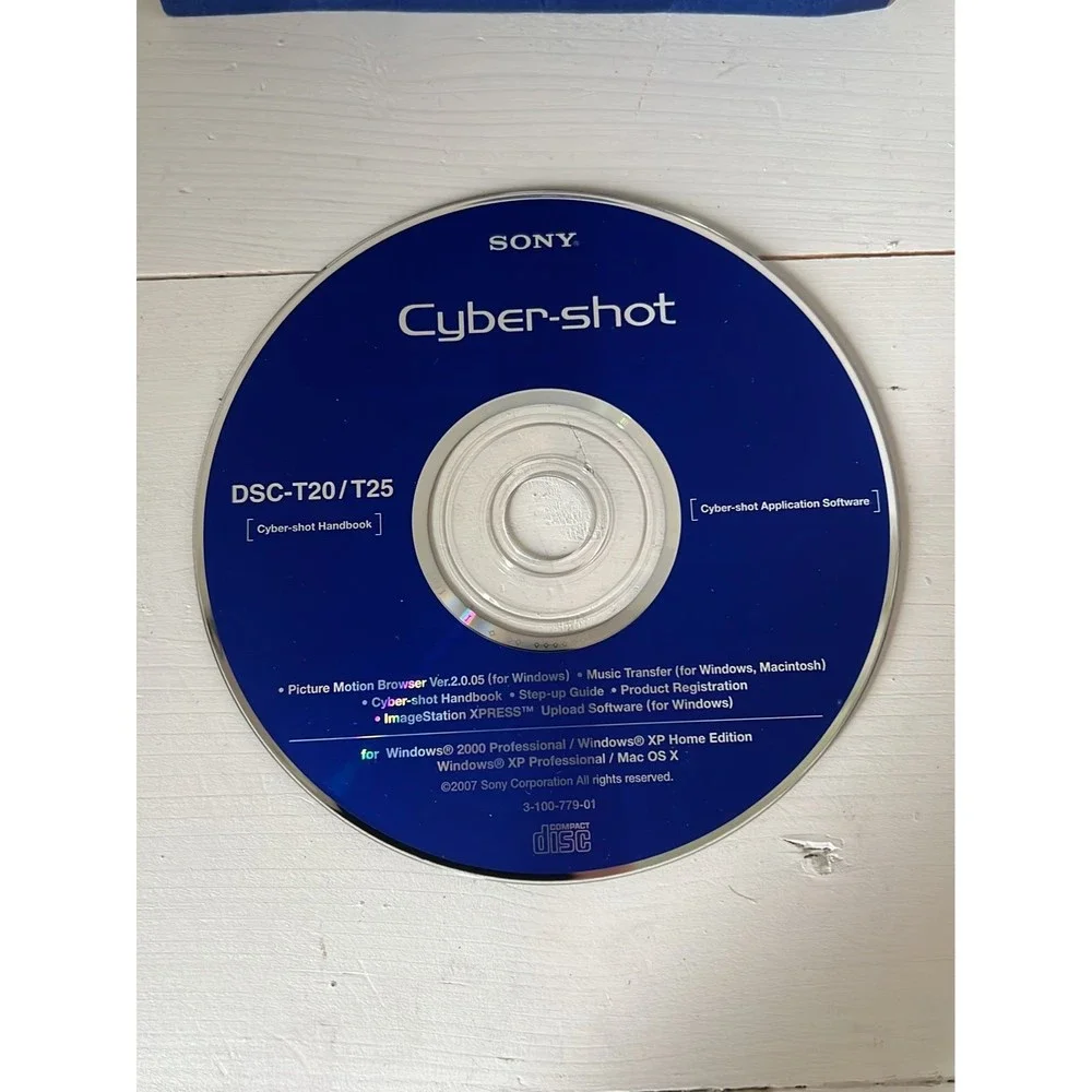 Sony Cybershot DSC-T20/T25 Digital Camera Software Picture Motion Browser Cd DVD